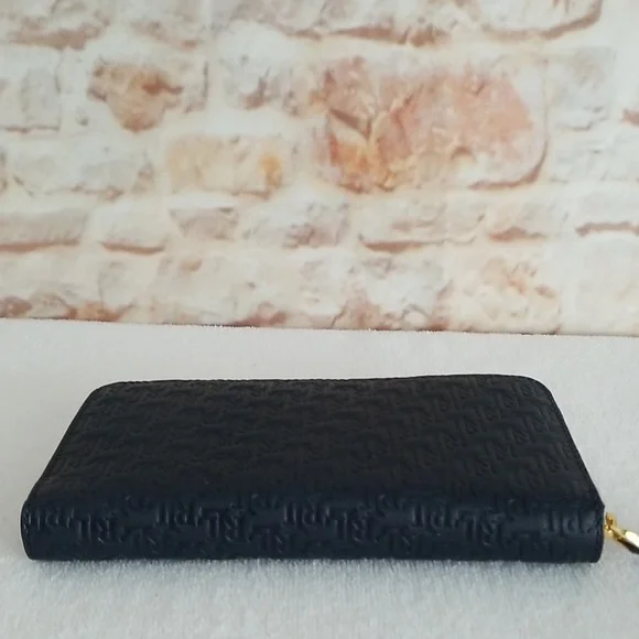 New Ralph Lauren Debossed Leather Continental Wallet